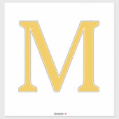 Monogram Initiaal Eigen naam Goud Geel Geel Sticker (Vel)