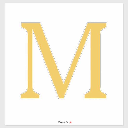 Monogram Initiaal Eigen naam Goud Geel Geel Sticker (Vel)