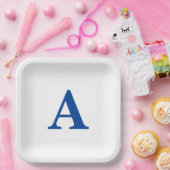 Monogram Initiaal Elegant Elegant Aangepaste Naam  Papieren Bordje (Feest)