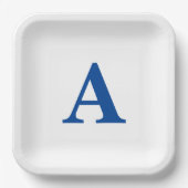 Monogram Initiaal Elegant Elegant Aangepaste Naam  Papieren Bordje (Voorkant)