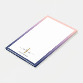 Monogram Initiaal Elegant Script Paars Ombre Post-it® Notes (Schuin)