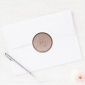Monogram Initiaal en datum Hazel Wax Seal Sticker (Envelop)