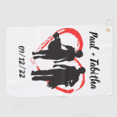 Monogram Initiaal en naam op maat Golfhanddoek (Horizontaal)