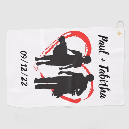 Monogram Initiaal en naam op maat Golfhanddoek (Horizontaal)