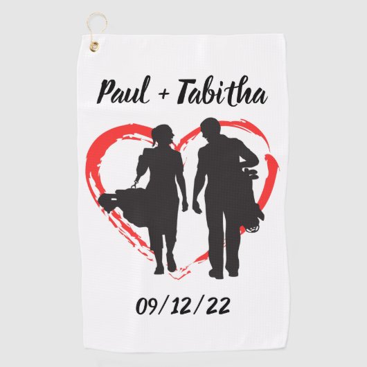 Monogram Initiaal en naam op maat Golfhanddoek (Voorkant)