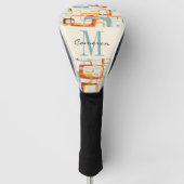Monogram Initiaal en naam Persoonlijk Golfhoofd Golfheadcover (Voorkant)