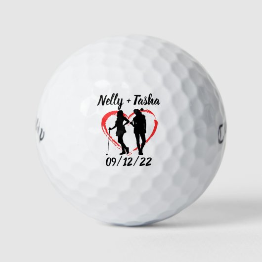 Monogram Initiaal en naam Persoonlijke Golf Balls Golfballen (Voorkant)