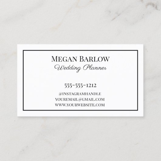 Monogram Initiaal en Naam Zwarte Kassy Visitekaartje (Achterkant)