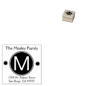 Monogram initiaal en retouradres rubberstempel (Gestempeld)