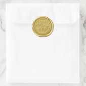 Monogram Initiaal Envelopzegels Ronde Sticker (Tas)