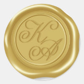 Monogram Initiaal Envelopzegels Ronde Sticker (Voorkant)