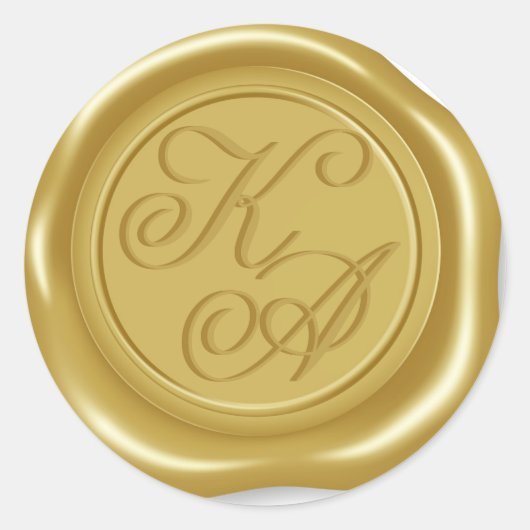 Monogram Initiaal Envelopzegels Ronde Sticker (Voorkant)