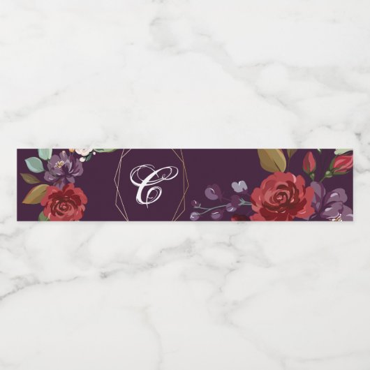 Monogram Initiaal Etiket op flesje PRLUM Paarse RO (Enkel label)