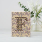 Monogram Initiaal F Elegante Vintage Bloem Briefkaart (Staand voorkant)