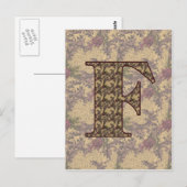 Monogram Initiaal F Elegante Vintage Bloem Briefkaart (Voorkant / Achterkant)