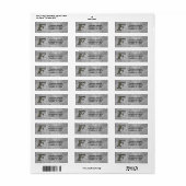 Monogram Initiaal F Hortensia Retouradres Etiket (Full Sheet)