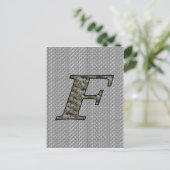 Monogram Initiaal F Hydrangea Bloemen Briefkaart (Staand voorkant)