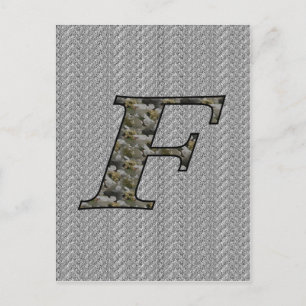 Monogram Initiaal F Hydrangea Bloemen Briefkaart