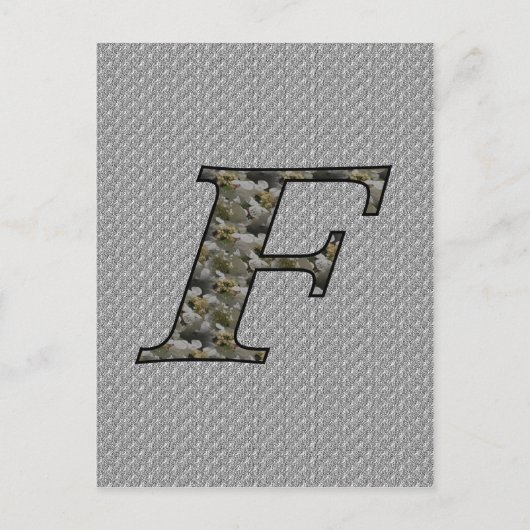 Monogram Initiaal F Hydrangea Bloemen Briefkaart (Voorkant)