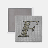 Monogram Initiaal F Hydrangea Floral Magnet (Voorkant / Achterkant)