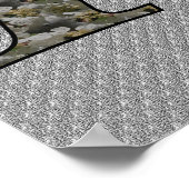 Monogram Initiaal F Hydrangea Poster (Hoek)