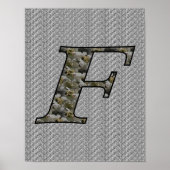 Monogram Initiaal F Hydrangea Poster (Voorkant)
