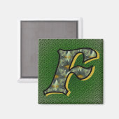 Monogram Initiaal F Madeliefje Bloem Kunst Magneet (Voorkant / Achterkant)
