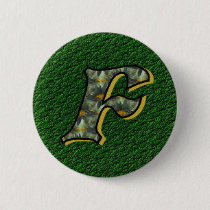 Monogram Initiaal F Madeliefje Bloem Kunst Ronde Button 5,7 Cm