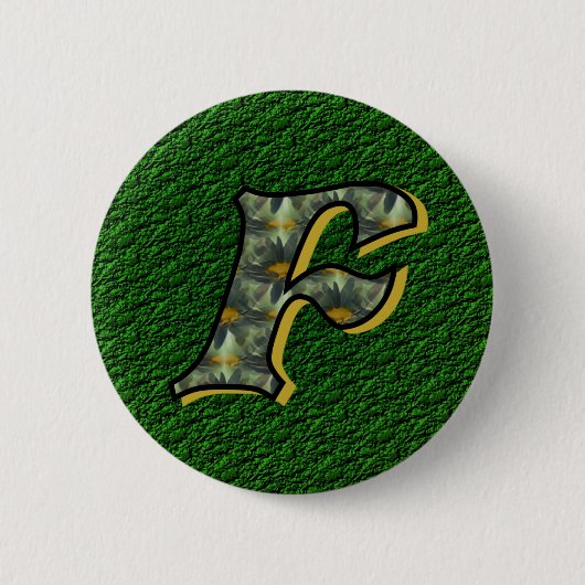 Monogram Initiaal F Madeliefje Bloem Kunst Ronde Button 5,7 Cm (Voorkant)
