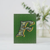 Monogram Initiaal F Madeliefjes Bloem Kunst Briefkaart (Staand voorkant)
