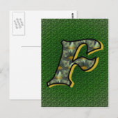 Monogram Initiaal F Madeliefjes Bloem Kunst Briefkaart (Voorkant / Achterkant)