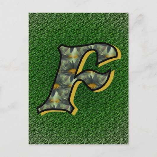 Monogram Initiaal F Madeliefjes Bloem Kunst Briefkaart (Voorkant)