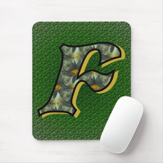 Monogram Initiaal F Madeliefjes Bloemstuk Kunst Muismat (Met muis)