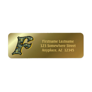 Monogram Initiaal F Madeliefjes Kunst Retouradres Etiket