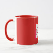 Monogram Initiaal F Rood Binnen Rood Buiten Mok (Links)