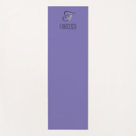 Monogram initiaal F waterverf bloem lavendel Yogamat