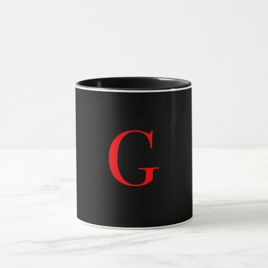Monogram Initiaal G Alles Zwarte Combo Mok (Midden)