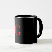 Monogram Initiaal G Alles Zwarte Combo Mok (Voorkant rechts)