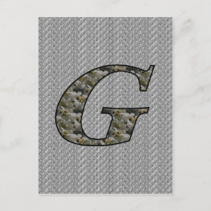 Monogram Initiaal G Hortensia Bloemen Briefkaart