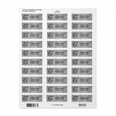 Monogram Initiaal G Hortensia Retouradres Etiket (Full Sheet)
