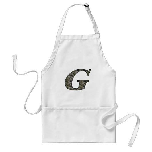 Monogram Initiaal G Hydrangea Floral Apron Standaard Schort (Voorkant)