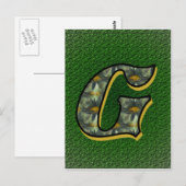 Monogram Initiaal G Madeliefjes Bloem Kunst Briefkaart (Voorkant / Achterkant)