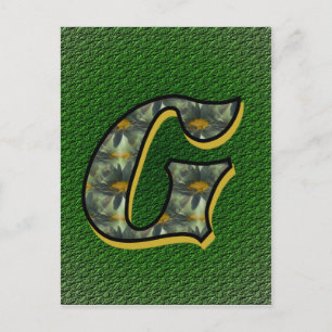 Monogram Initiaal G Madeliefjes Bloem Kunst Briefkaart