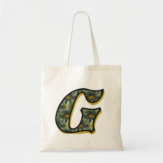 Monogram Initiaal G Madeliefjes Bloemkunst Tote Bag (Voorkant)