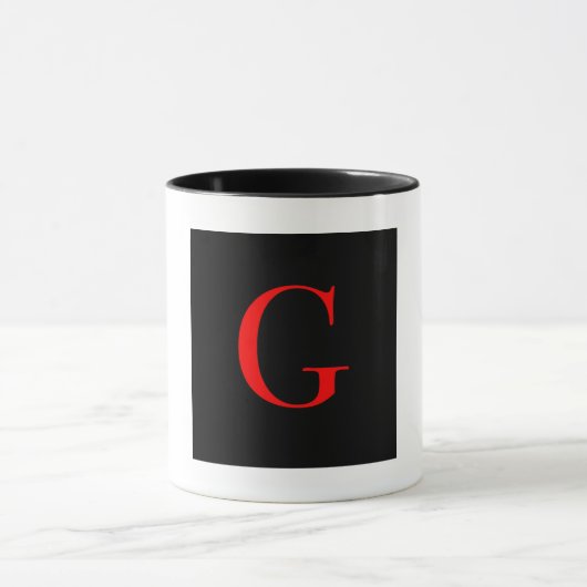 Monogram Initiaal G Zwart Wit Combo Mok (Midden)