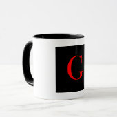 Monogram Initiaal G Zwart Wit Combo Mok (Voorkant links)