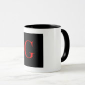 Monogram Initiaal G Zwart Wit Combo Mok (Voorkant rechts)