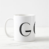 Monogram Initiaal G Zwarte & Witte Moderne KoffieM Koffiemok (Links)