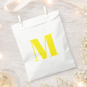 Monogram initiaal geel wit aanpassen bedankzakje (Geknipt)