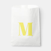 Monogram initiaal geel wit aanpassen bedankzakje (Voorkant)